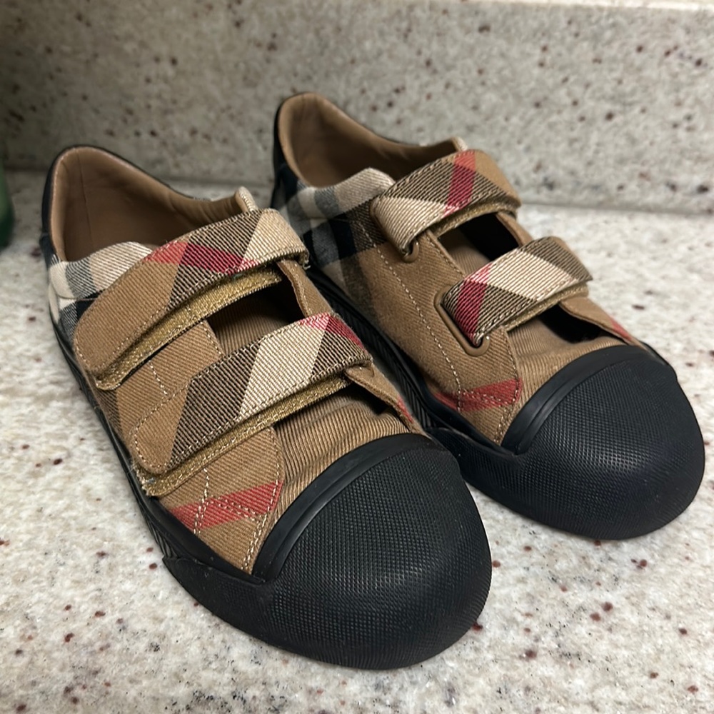 Burberry Kids Exploded House Check Low Top Sneakers size 34